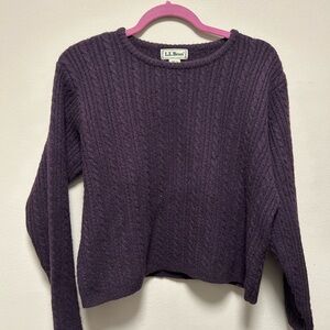 Vintage Yak Hair L.L. Bean Women's Deep Purple Crew Neck Sweater